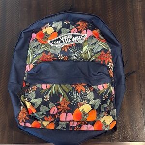 Vans Black Backpack with Floral Accents